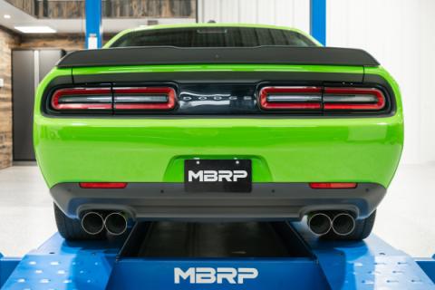 15-23 Dodge Challenger Aluminized Steel 3 Inch Dual Cat Back Quad Tips (Street Version) Exhaust System MBRP