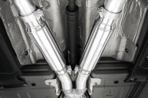 15-23 Dodge Challenger Aluminized Steel 3 Inch Dual Cat Back Quad Tips (Street Version) Exhaust System MBRP