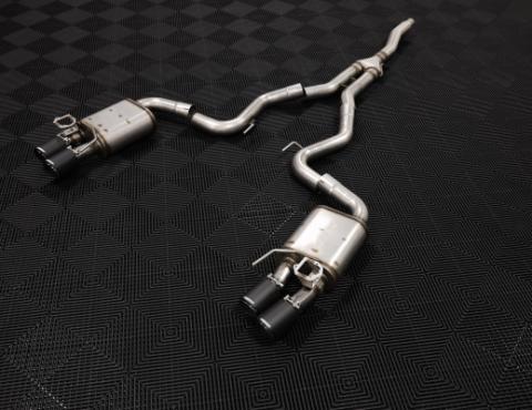2019-2023 Ford Mustang 2.3L EcoBoost Active T304 Stainless Steel 3 Inch Cat-Back Quad Rear Exit with CF Tips MBRP