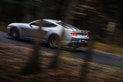 24-Up Ford Mustang GT 5.0L Armor Pro T304 Stainless Steel 3 Inch Cat-Back Dual Split Rear with Quad Carbon Fiber Tips Street Profile MBRP