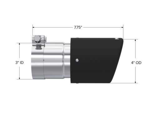 Exhaust Tip 4 Inch O.D. Dual Wall Angled 3 Inch Inlet 7.7 Inch Length Carbon Fiber MBRP