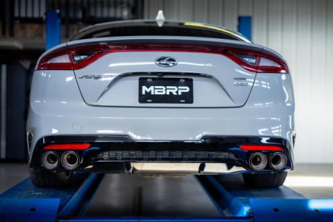 2018-2021 Kia Stinger GT Carbon Fiber Bezel Kit, Quad 4 Inch OD, 2.5 Inch ID Tips MBRP