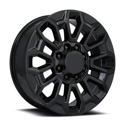 FR 277 22X8.5 8X180 +44 Hb 124.1 Chevrolet High Country 2500 Gloss Black With Cap Factory Reproductions