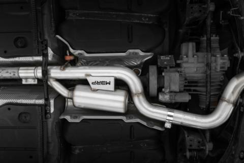 2015-21VW Golf R T304 Stainless Steel 3 inch Cat-Back Active Quad Rear Exit with Carbon Fiber Tips MBRP