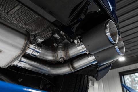2015-21VW Golf R T304 Stainless Steel 3 inch Cat-Back Active Quad Rear Exit with Carbon Fiber Tips MBRP
