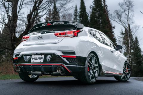 3 inch Cat-Back Dual Split Rear (2) 5 inch OD Tips Included 19-22 Hyundai Veloster N Aluminized Steel MBRP