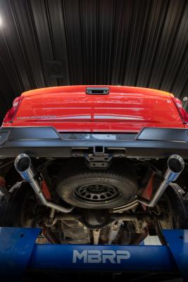 2019-Up Silverado/Sierra 1500 2.7L Armor Pro T304 Stainless Steel 3 Inch Cat-Back, 2.5 Inch Dual Split Rear Exit MBRP
