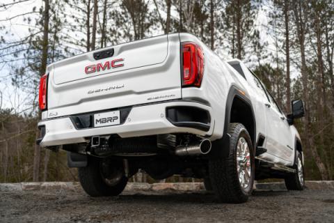 4 Inch Cat Back Exhaust System Single Side Exit 20-Up Silverado/Sierra 2500/3500 HD 6.6L V8 Armor Lite MBRP