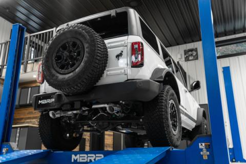 21-Up Ford Bronco 2.3L/2.7L EcoBoost 2/4-Door Black-Coated Aluminized Steel 3 Inch Cat-Back Dual Split Rear MBRP