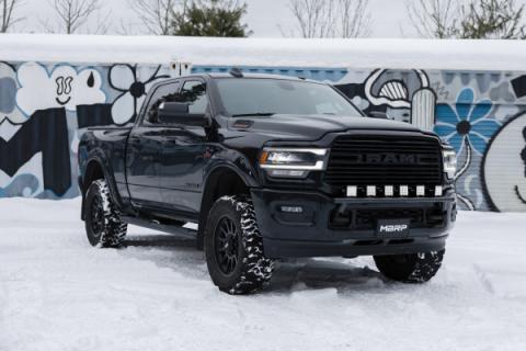 2019-Up Ram 2500 Black-Coated Bumper Light Mounting Bar MBRP