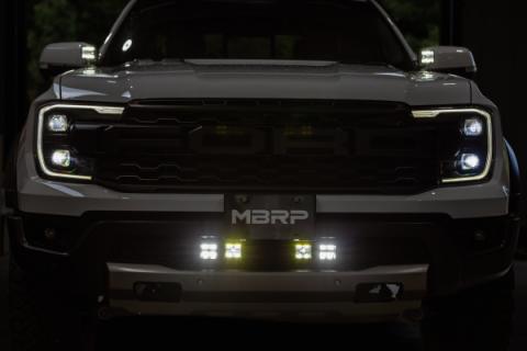 24-Up Ford Ranger Raptor Bumper Light Kit Amber Spot Beam MBRP