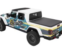 EZ-Roll Soft Tonneau Cover For Jeep 2020-2024 Gladiator 5.0 Foot Black Diamond Tailgate Spoiler Not Included Bestop