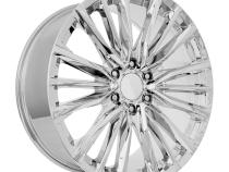 24X10 6X5.5 +28 HB 78.1 Platinum V Replica Wheel Chrome With Cap Factory Reproductions
