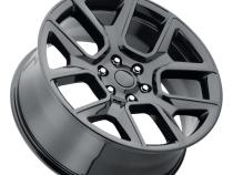 22X9 5X5.5 +15 HB 77.8 19 Ram 1500 Gloss Black With Cap Factory Reproductions