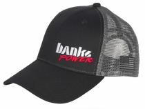 Power Hat Twill/Mesh Black/Gray/WhiteRed Curved Bill Snap Backstrap Banks Power