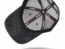 Power Hat Twill/Mesh Black/Gray/WhiteRed Curved Bill Snap Backstrap Banks Power