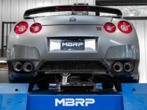 2009-2024 Nissan GT-R 3.8L Armor Pro T304 Stainless Steel 3.5 Inch Cat-Back Dual Split Rear with Quad Carbon Fiber Tips MBRP