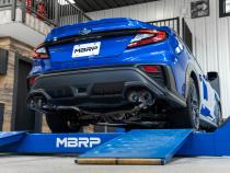 22-Up Subaru WRX 2.4L T304 Stainless Steel 2.5 Inch Axle-back Dual Split Rear Quad CF Tips MBRP