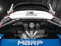 2017-2021 Honda Civic Type R 2.0L T304 Stainless Steel 3 Inch Cat-Back Triple Rear Outlet Burnt End Tips MBRP