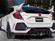 2017-2021 Honda Civic Type R 2.0L T304 Stainless Steel 3 Inch Cat-Back Triple Rear Outlet Carbon Fiber Tips MBRP