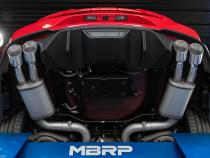 18-23 Ford Mustang GT 5.0L T304 Stainless Steel 3 Inch Cat-Back Dual Rear with Quad Carbon Fiber Tips Street Version MBRP