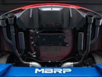 18-23 Ford Mustang GT 5.0L T304 Stainless Steel 3 Inch Cat-Back Dual Rear with Quad Carbon Fiber Tips Race Version MBRP