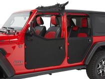 Full Fabric Doors Jeep '20-26 Gladiator '18-26 Wrangler JL Rear Black Diamond Bestop