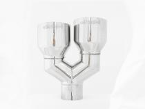 T304 Stainless Steel Tip 2.5 Inch ID Dual 4 Inch OD Out 9.55 Inch Length Single Wall MBRP