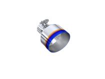 Exhaust Tip 2.5 Inch ID 5 Inch OD Out 6.5 Inch Length Angle Cut Single Wall Burnt and Stainless Steel MBRP